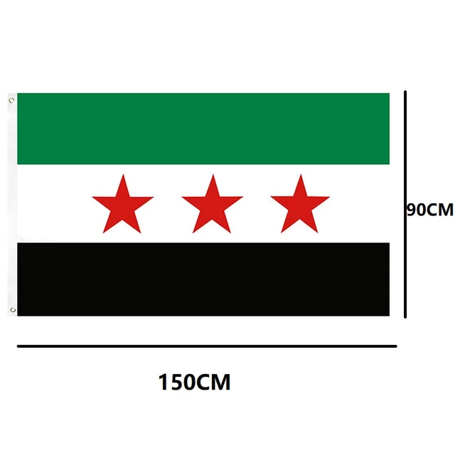 Aerlxemrbrae flagge 90*150cm Syrien flagge 100% Polyester 2 Seiten Gedruckt  Nationalen Flagge Syrien banner - AliExpress