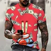 2024 Fashion T-shirt SpongeBob Tshirt Kids Cartoon Anime Print Boys Girls Short Sleeve Summer Fashion Casual Men T-shirt 1