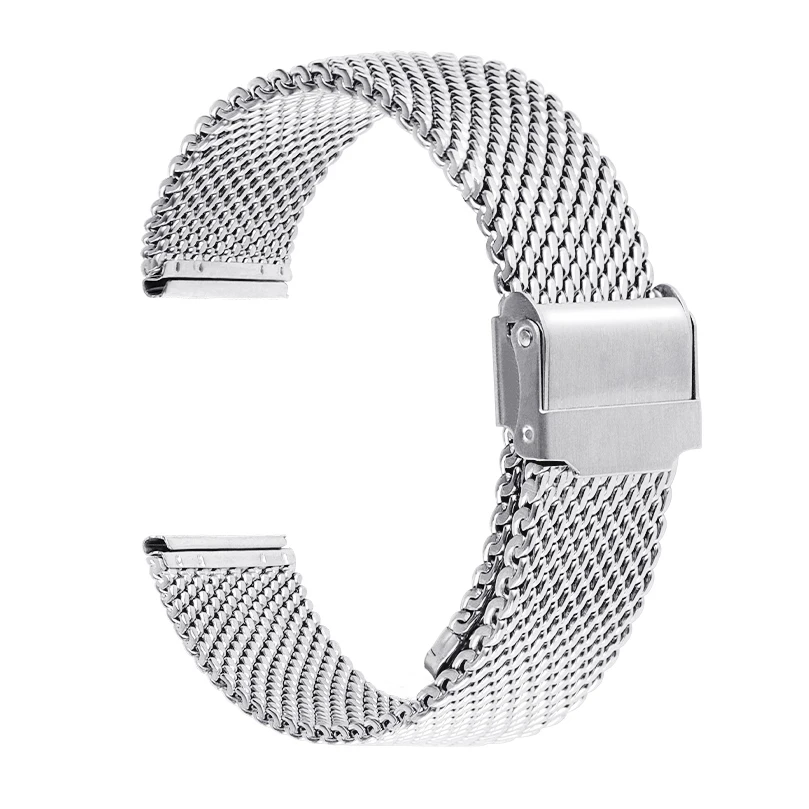 Elegant Milanese Stainless Steel Mesh Watch Band with Adjustable Widths