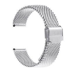 Elegant Milanese Stainless Steel Mesh Watch Band with Adjustable Widths - 22mm (1.0mm - Silver)