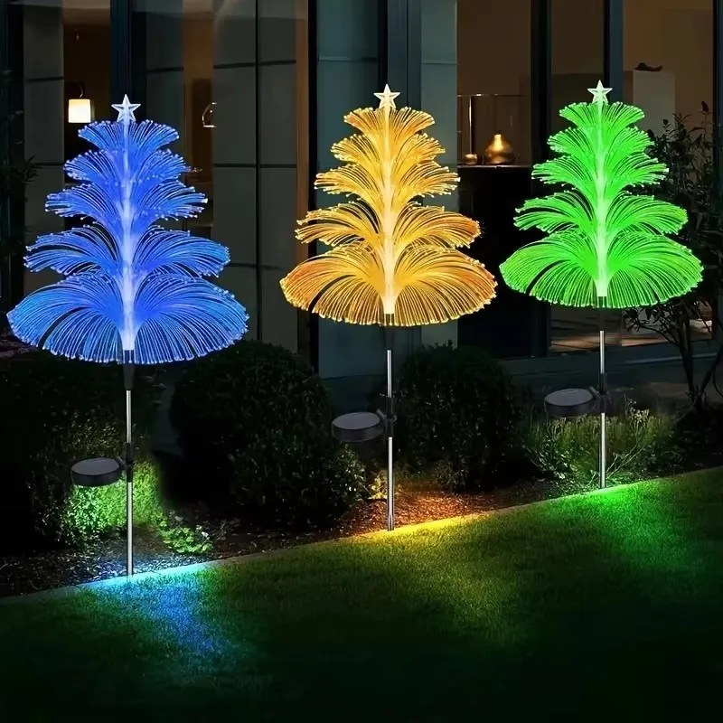 Solar Lights 5 Layer Jellyfish Lights 7 Colors Changing Outdoor Waterproof Landscape Garden Decoration Lawn Yard