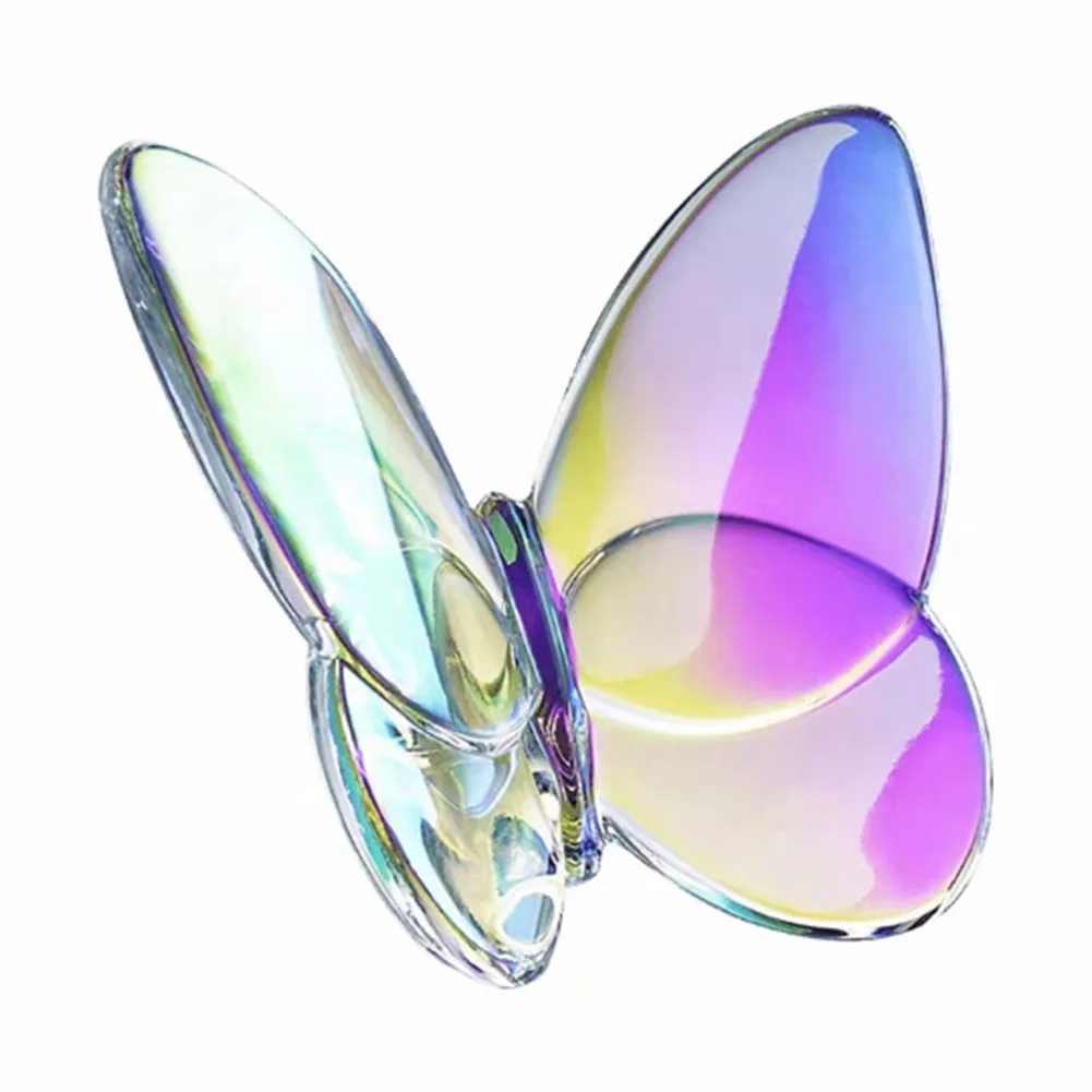 

Glass Crystal Lucky Butterfly Vibrantly With Bright Color Crystal Butterfly Ornaments DIY Wedding Party Gifts Home Decoration