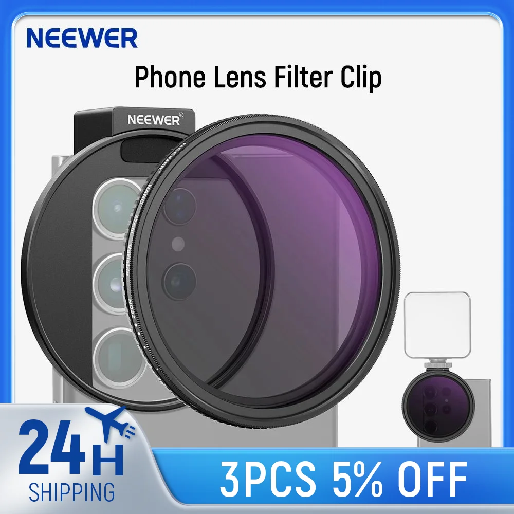 Kit De 7 Filtres NEEWER 52mm Pour IPhone - ND32, CPL, Starlight, Dégradés Couleur - Clip-on Pour Photos Et Vidéos