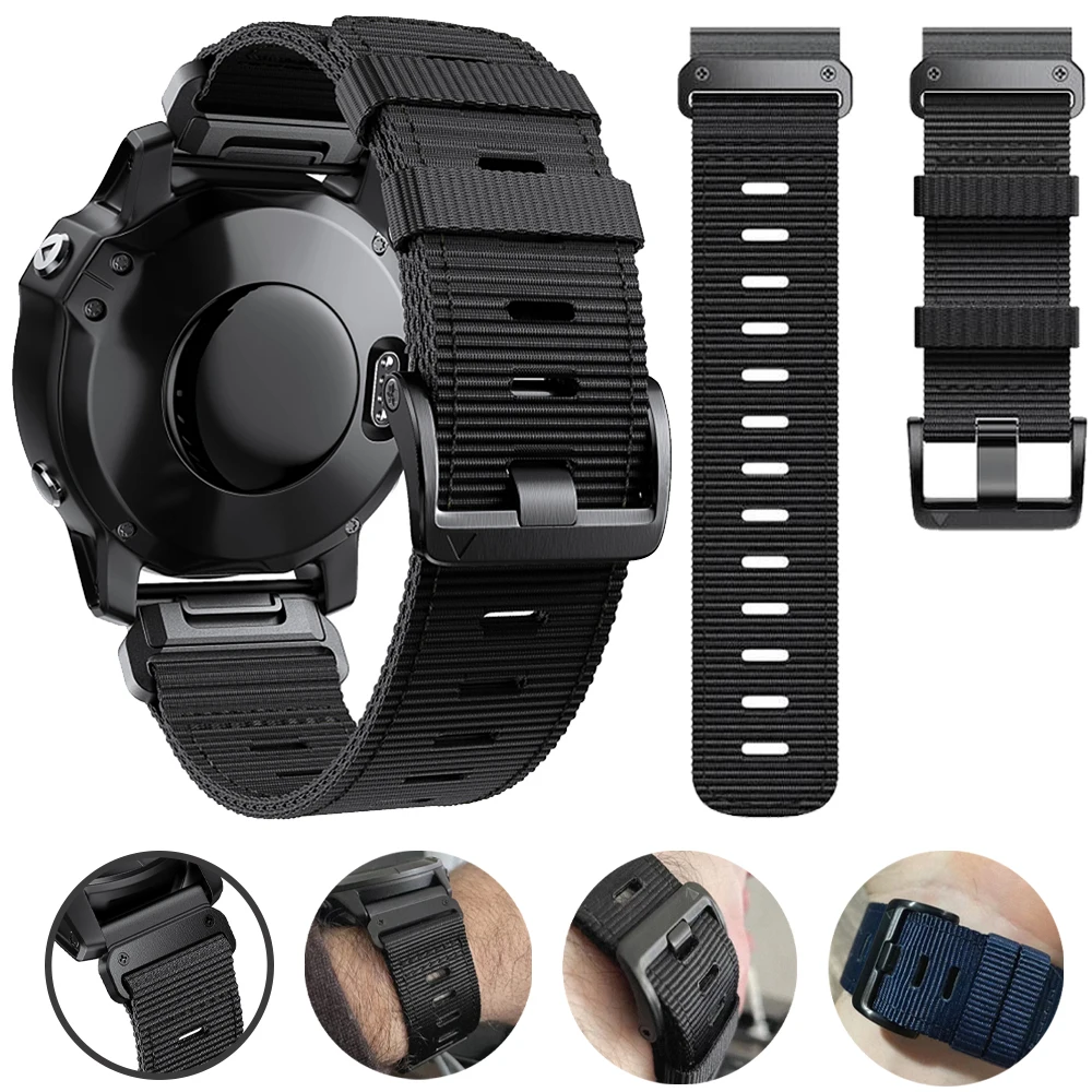 Cinturino In Nylon Da 22Mm 26Mm Per Garmin Epix Gen 2 Pro/Enduro 2 Cinturino Intrecciato Quickfit Descent Mk2 Mk2I Mk1 G1 Marq Bracciale