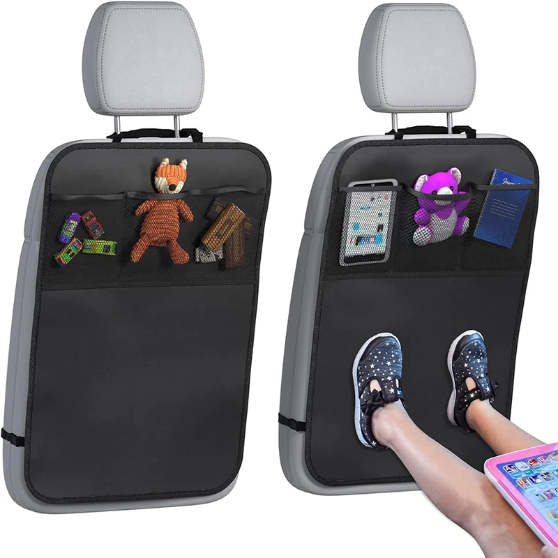 600D Oxford Waterproof Kick Mats Backseat Protector Dirt Mud Scratches Car Back Seat Cover Kids Storage Organizers Car Seat Protector