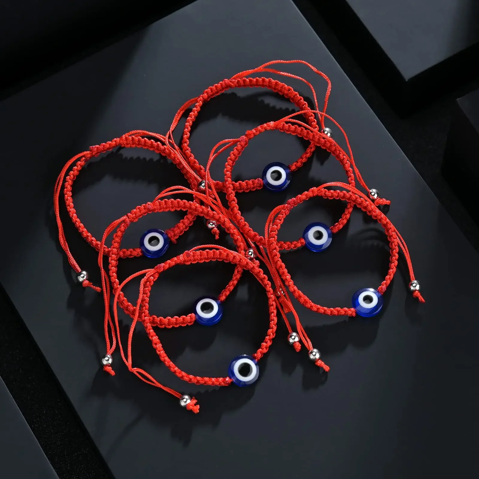 2/10pcs Lucky Red Rope Evil Eye String Bracelet for Men and Women Protection Lucky Handmade Braid Rope Wristband Jewelry Gift 5