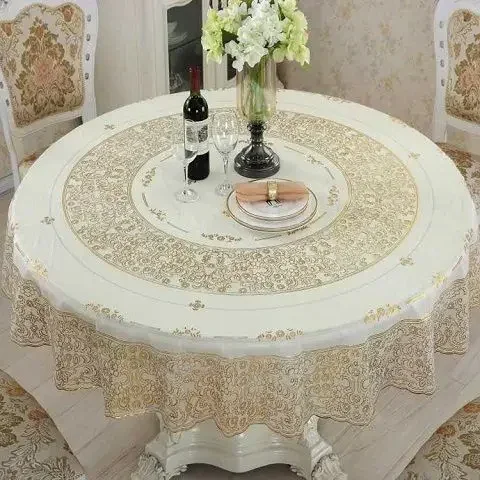 

Waterproof, anti scalding, anti oil, and non washing plastic large circular dining table cloth