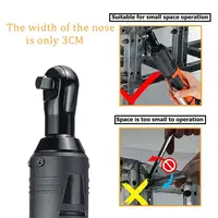 12V/18V Impact Wrench Cordless Rechargeable Electric Wrench 3/8 Inch Right Angle Ratchet Wrenches Impact Driver Power Tool 2