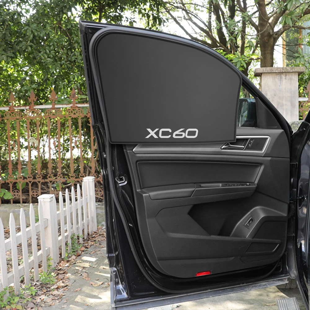 마그네틱 자동차 측면 창문 햇빛가리개 커버, 볼보 XC60, 자외선 차단, 자동차 전면 후면 블랙 선 바이저, 창문 커튼 보호 커버
