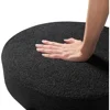 Modern Dining Room Chairs, Mid-Century Round Upholstered Boucle Kitchen Dining Chairs with Black Metal Legs 5