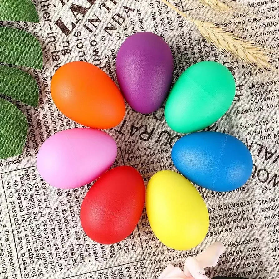 Plastic Egg Shakers 2Pcs Percussion Musical Egg Maracas Easter Kids Toys Musical Instrument