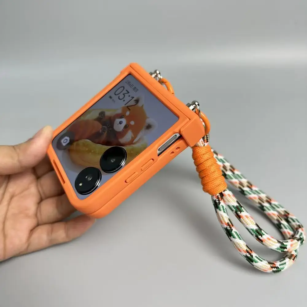 Luxury Orange-Green Lines Portable Rope Bracelet Phone Case Cover