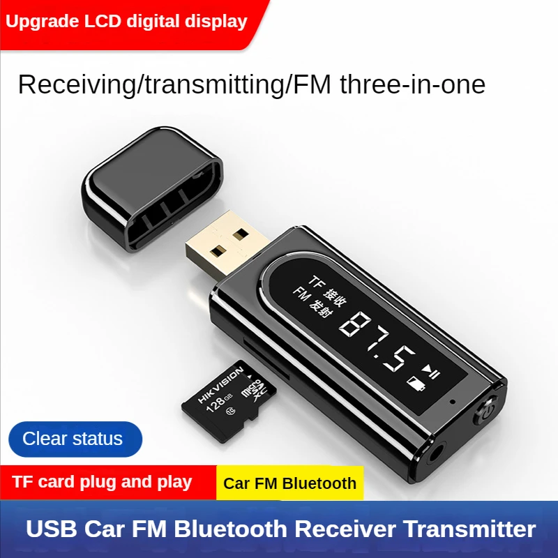 Bluetooth 5.0 Audio Receivers Transmitter Adapter USB Car FM Bluetooth Receiver MP3 Play Aux
