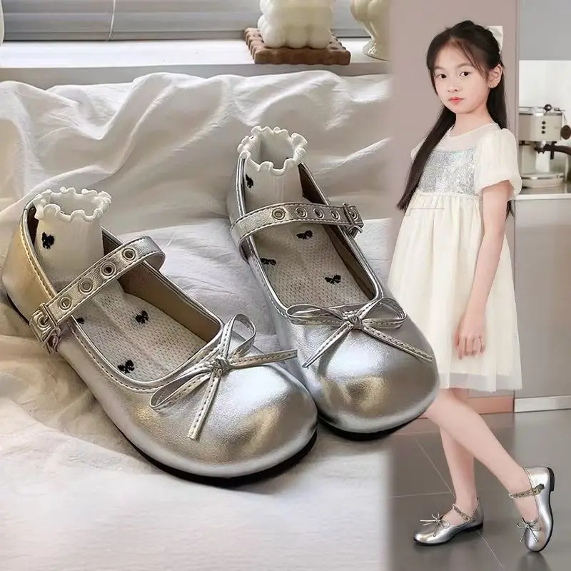 Girls Leather Shoes Autumn Korean Style Soft Anti Slip