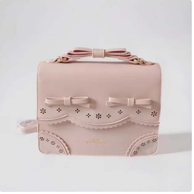 Borsa A Mano Donna In PU Con Fiocco, Stile Y2K, Piccola Borsa A Tracolla Per Ragazze, 30x17x10 Cm, Nylon Interno, Shopping E Tempo Libero