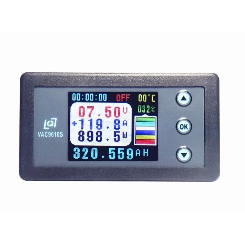 VAC9610S 120V 500A 홀 전압계 전류계 자동차 배터리 쿨롱 테스터 용량 전기 전압계 모니터 12v 24v 48v 96v
