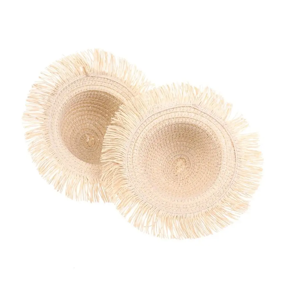 Daisy Doll Straw Hat Handmade Design Miniature Size Dollhouse Hat Sun Protection DIY Doll House Miniature Doll Accessories