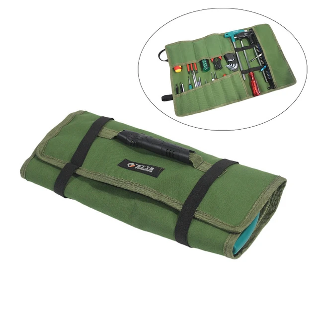 Sac à outils Portable en rouleau, pochette, clé, tournevis, pince, sac en  rouleau, étui en toile, sac à outils en rouleau, organisateur, sac de  rangement des outils de camping - AliExpress