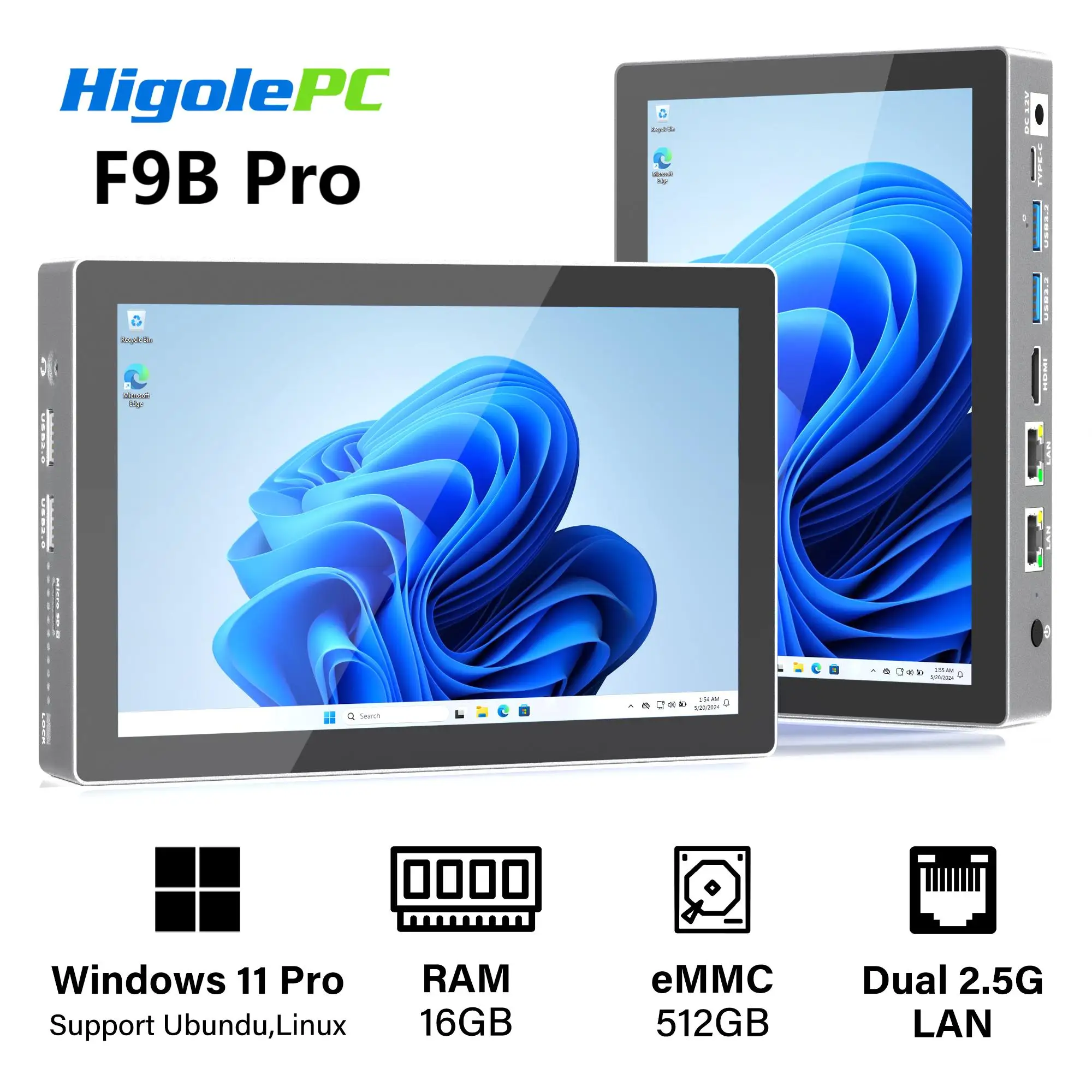 Higole F9B Pro N100　値下げ交渉不可 HiGole F9B Pro Mini PC - Intel Celeron N100, 16GB LPDDR4