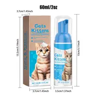 Flea Shampoo For Cats No Rinse Quick-Drying Cat Shampoo Licking Safe Dry Shampoo 60ml Gentle Foam Shampoo For Cats Deep 6