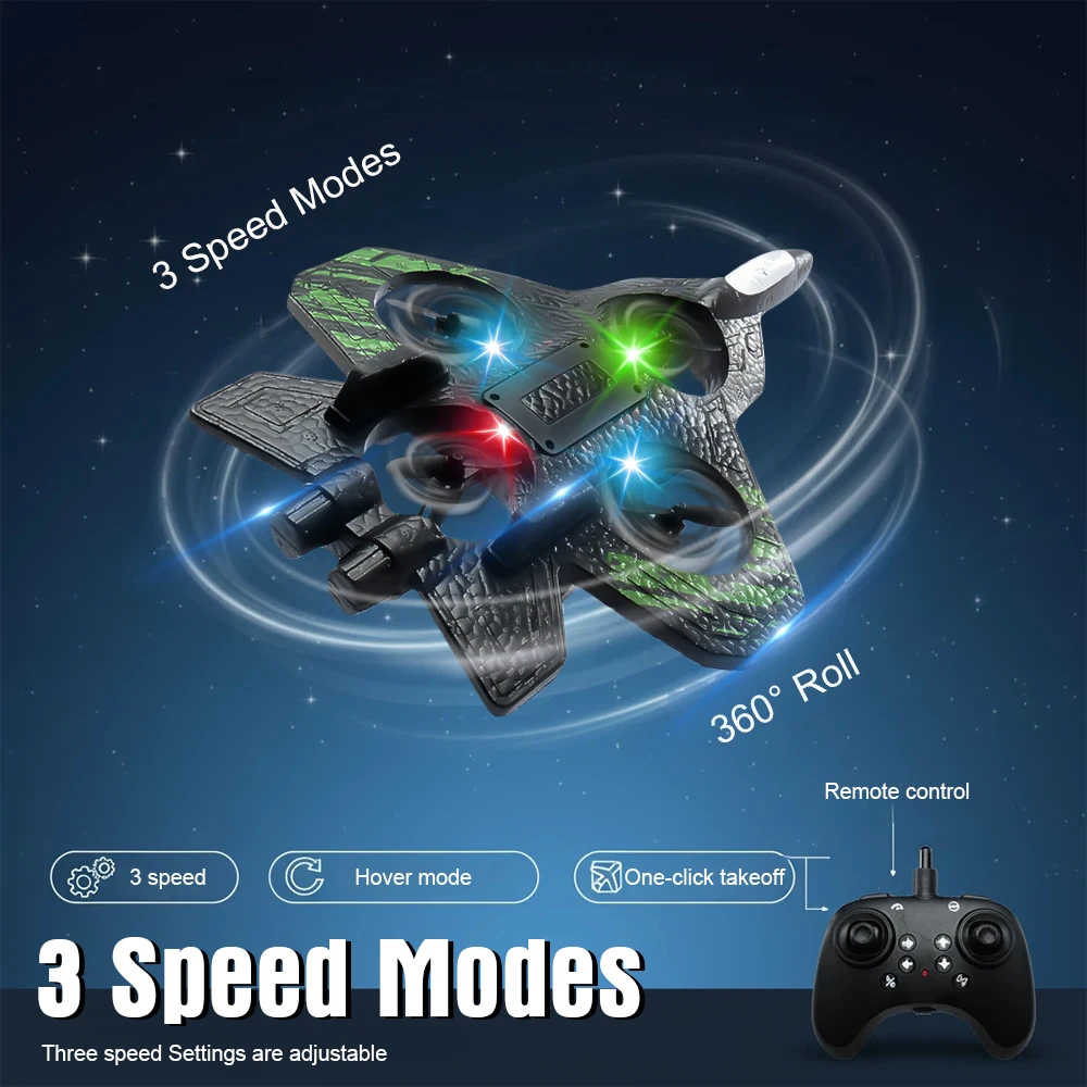 Avion RC Mousse EPP Planeur Cascade Lumière Enfant