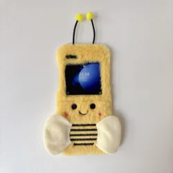 Charming Plush Embroidered Cartoon Yellow Bees Phone Case Flip Cover - Moto Razr 60 (Yellow bee)