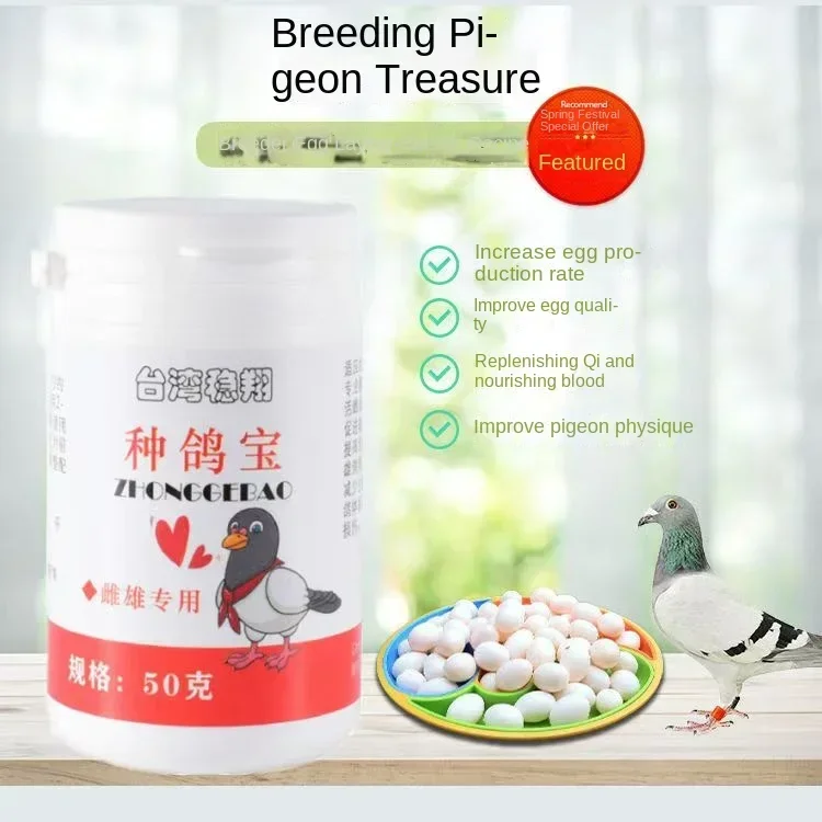 Breeding pigeon treasure 50g female pigeon Male pigeon increase fertilization improve egg health parrot universal 4