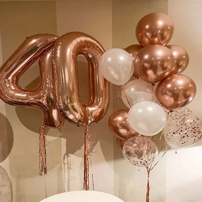 40. Geburtstag Dekoration Set In Roségold – Tiara, Schärpe, Ballon & Deko Für Sie
