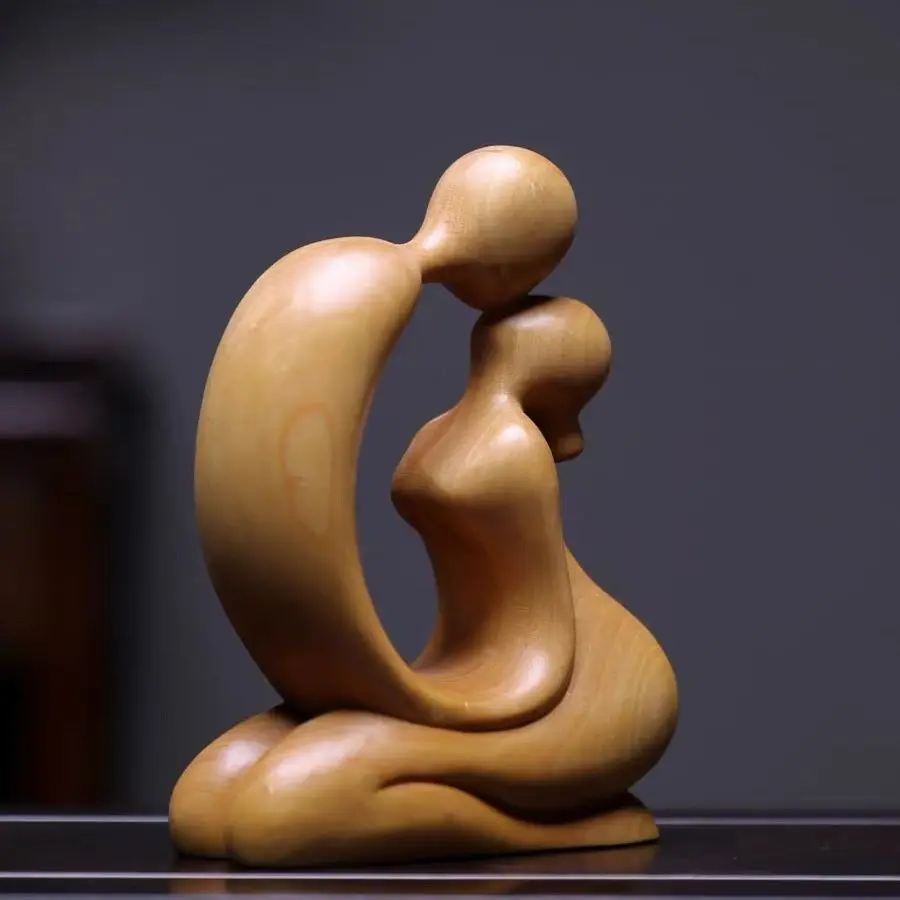 Boxwood Creative Modern Minimalist Wood Carving Ornaments Couple Home Decor Jane Eyre Art Wooden Living Room Ornaments