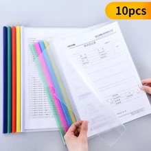 

A4 10 Pcs File Transparent Plastic Document Clip Office Supplies Storage Bag Student Organizer Information Folders Stationery