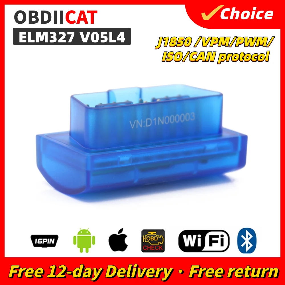 V01L4 / V05L4 Elm327 V2.1 Bluetooth Elm 327 Funziona Ios Android Torque Pc Supporto 9 Protocolli Elm 327 Scanner Strumento Diagnostico