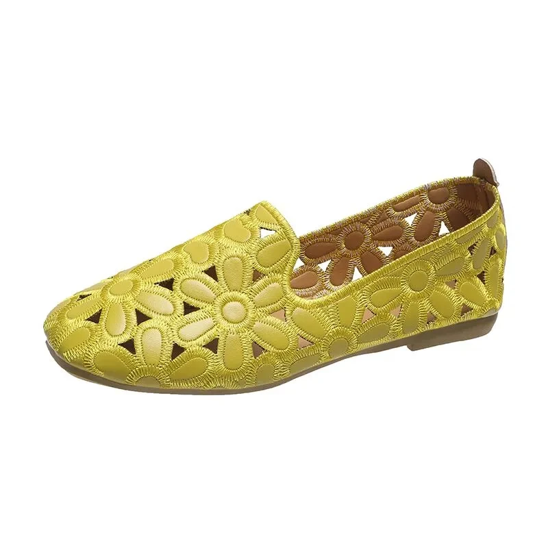 Women Flats Casual Shoes Summer Leather Moccasin Loafers Ballet