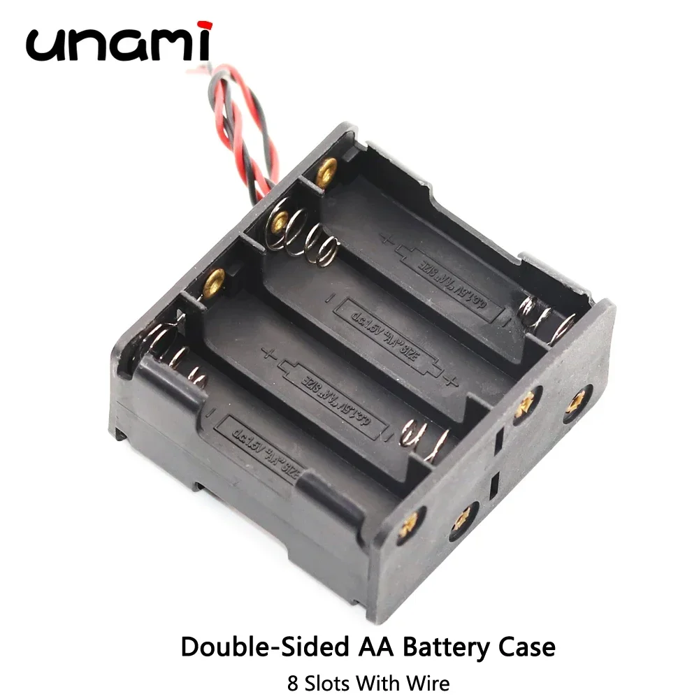 AA Battery Storage Case 2x 4x 6x 8x 10x Double Layer Back To Back Case Box with Cable AA Power Case DIY