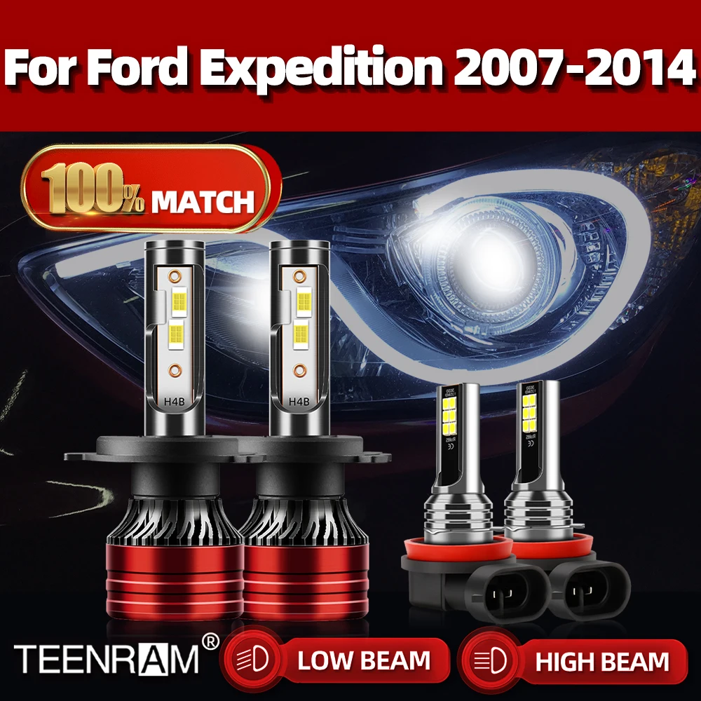 

40000LM LED Canbus Car Headlight Bulb Plug and Play High Low Beam Fog Lamps For Ford Expedition 2007-2010 2011 2012 2013 2014