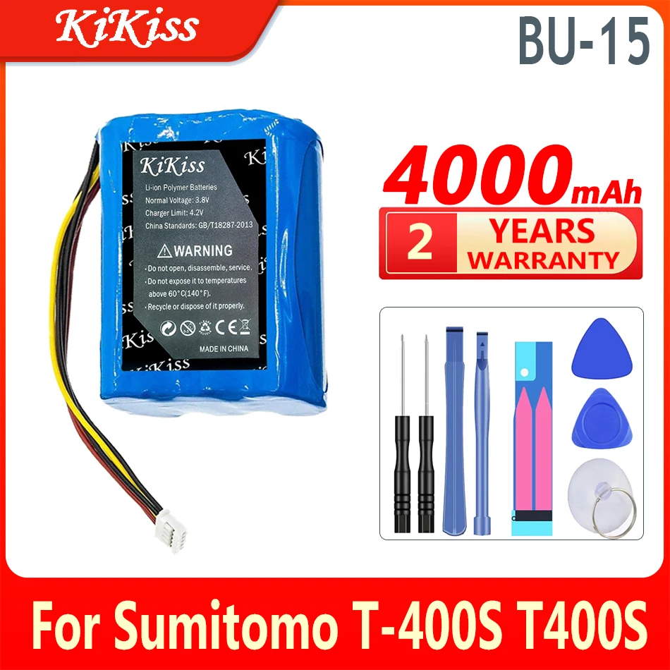 

Аккумуляторная батарея 4000 мАч KiKiss BU-15 (t400/t400s) для Sumitomo T-400S T400S, поддержка мощности волокна