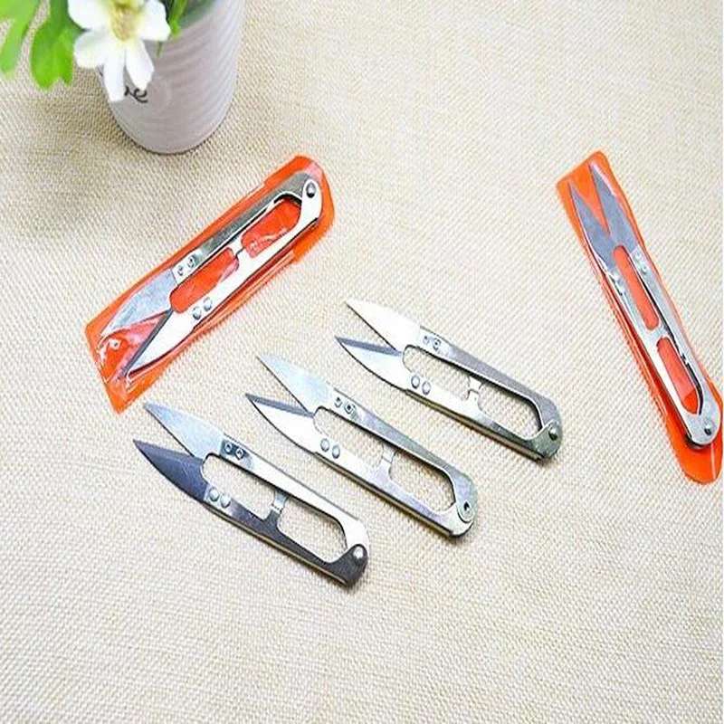 1pcs Mini Steel Shear Fish Line Scissors 15g 10.5cm U-shaped Fishing Line Fly Tying Tool Tackle Gear Scissors Sewing 5