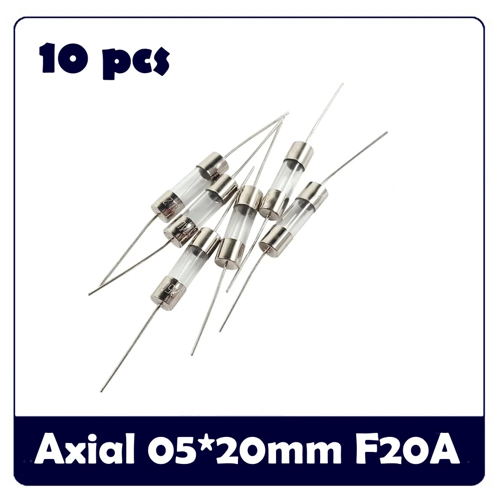 5*20mm Axial Lead Glass Fuse Fast Blow 0.5A 1A 1.5A 2A 3A 3.15A 4A 5A 6.3A 7A 8A 10A 12A 12.5A 15A 20A 25A 250V 10 PCS glass fuse kit