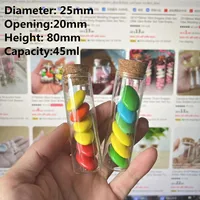 Dragees Test Tube 20*25*80mm Glass Bottle Wedding Dragees Marriage Glass Jars Container DIY Crafts Candy Bottle Wedding Gift 1
