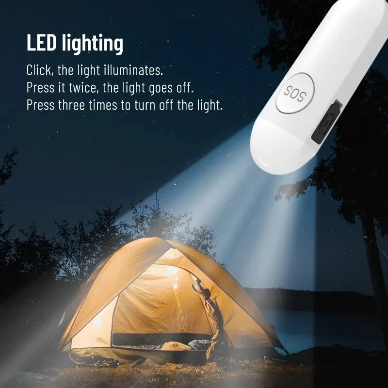 Rechargeable 130DB Personal Security Alarm Keychain with LED Light