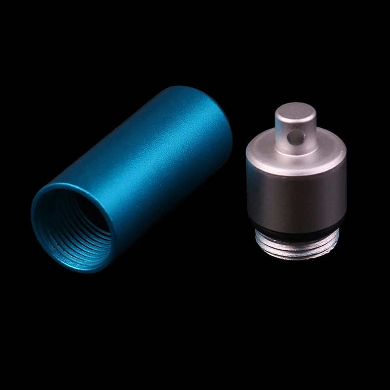 1Pc Portable Waterproof Aluminum Pill Box Medicine Case container Bottle Holder Keychain Carabiner Outdoor pill case pillbox