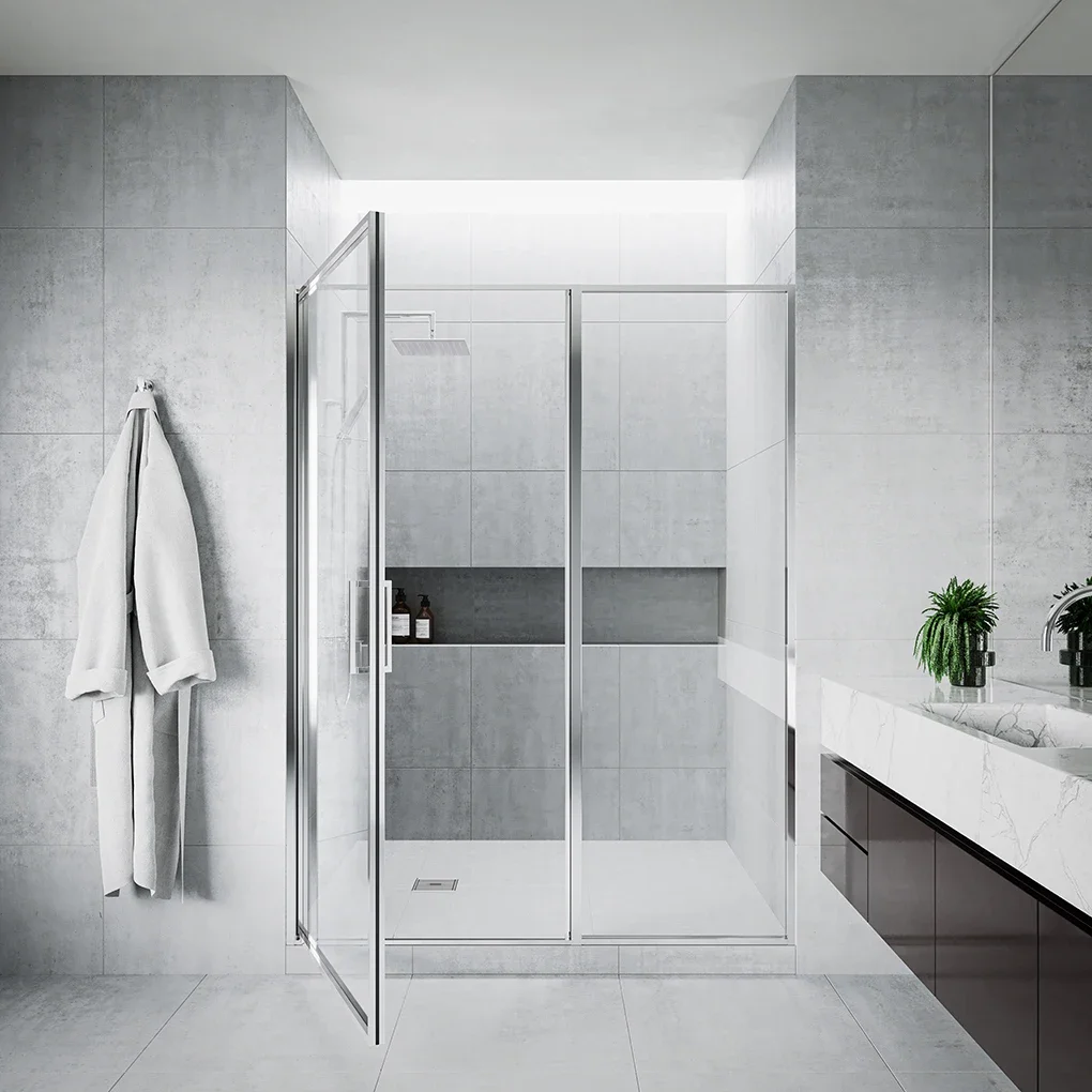 High Standard Tempered Glass Shower Cubicle Pivot Glass Shower Doors