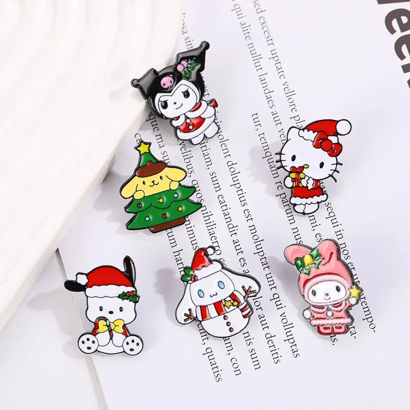 

Sanrio New Christmas Pin HelloKitty MyMelody Cinnamoroll Kuromi Anime Cartoon Clothes Cute Pack Accessories Christmas Gift