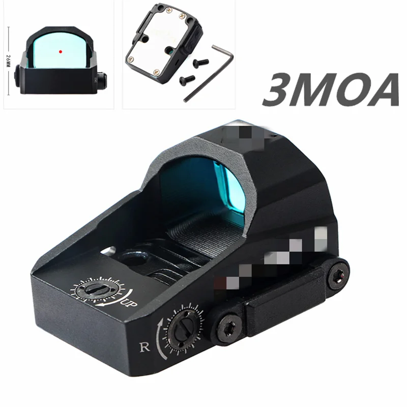 

3 MOA Reflective Optical Scope Mini Red Dot Sight Tactical Hunting for Handgun SF Pistol Cut RMR Print 1x22 Reflex Sight