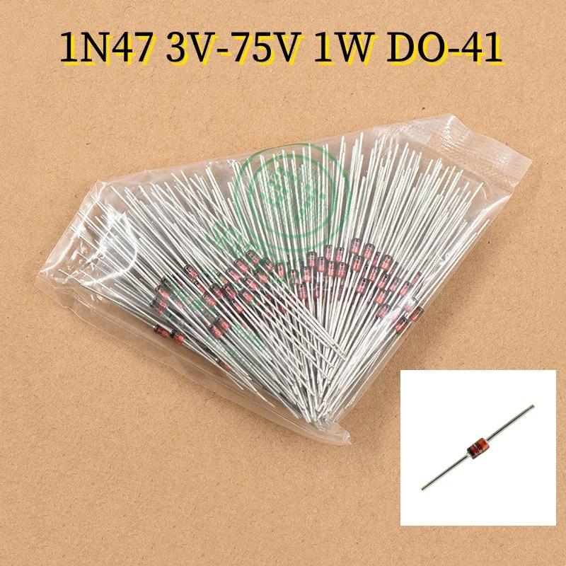 1N47 3V--75V 1W DO-41 1N4727A 1N4728A 3V0/3V3/3V6/3V9/4V3/4V7/5V1/5V6 250PCS/LOT