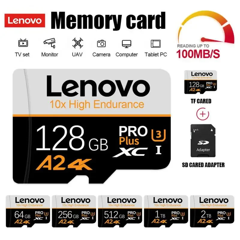 Lenovo 2Tb Ad Alta Velocità Micro Tf Sd Card 512Gb Schede Di Memoria 128Gb 256Gb Sd/Tf Flash Memory Card 256 128Gb 64Gb Sd Flash Memorycard