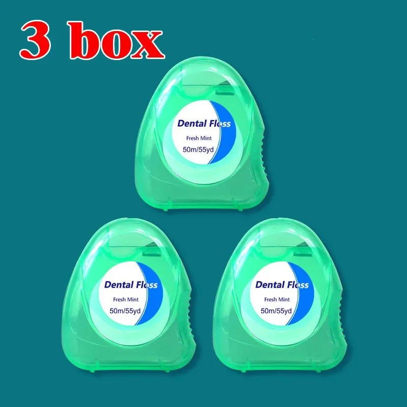 Dental Floss 3pcs Ultraclean Mint Effective Plaque Removal Teeth Gum Protection Shred Resistant For Thoroughly Clean In Tight Area