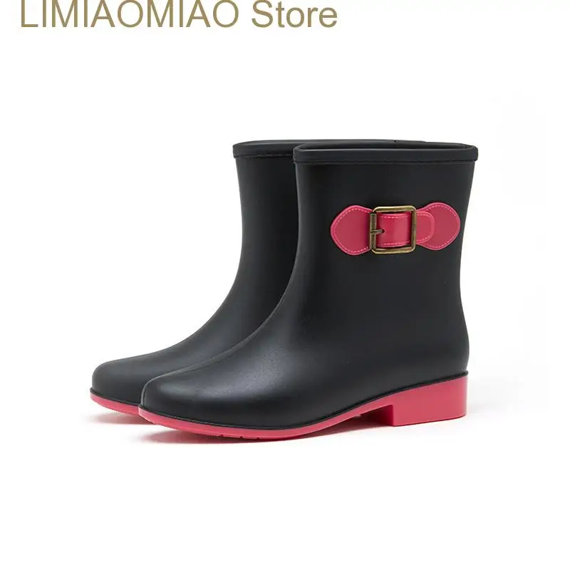 New Candy Color Rain Boots Shoes Female Knee-high Rainboots Waterproof PVC Rubber Water Shoes Outdoors Farming Boots
