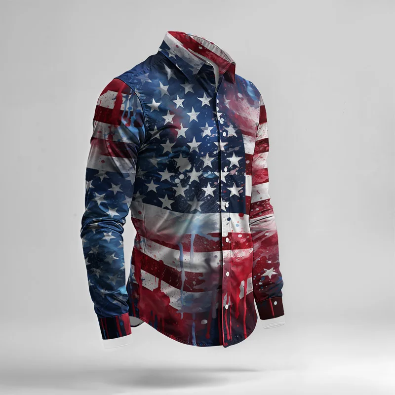 2025 Spring/Summer Men's Shirt Set Brand Printed Fashionable Simple Men's Luxury Long Sleeve Set Breathable Loose Fashion_voghion.com