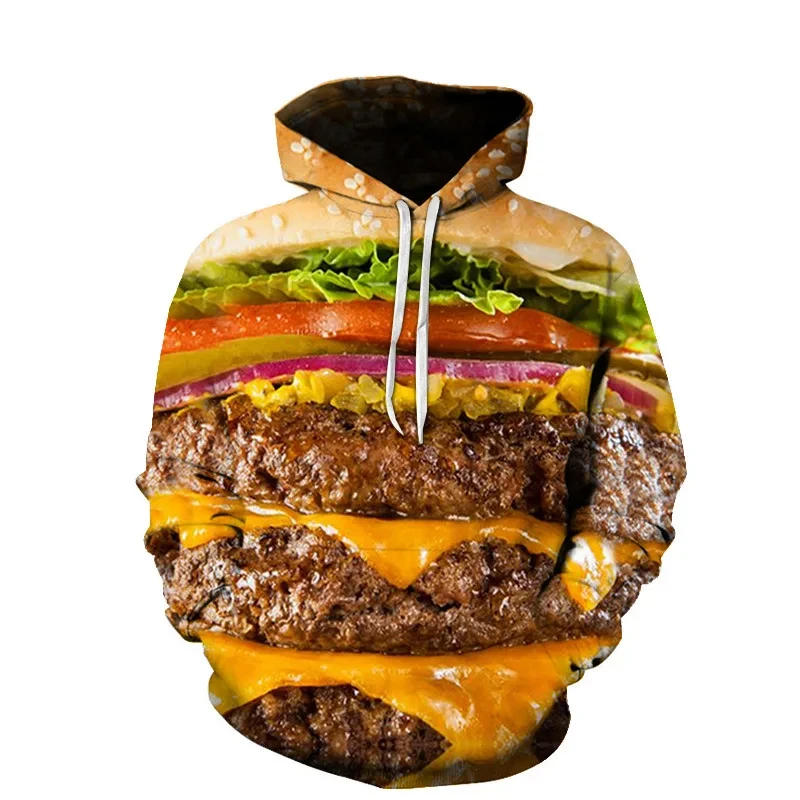 

Food Burger Print Men's 3D Print hoodie men women streetwear hoodies Y2K Sweatshirt kids Harajuku Pullover Popular Clothing