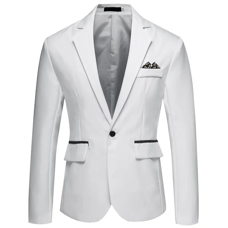 8 cores disponíveis Homens Slim Fit Único Botão Split Collar Suit, Casaco Casual Business, Blazer Office, Festa de Casamento, Linha Única, Sem Ferro